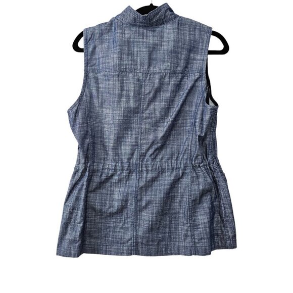 🔥Talbots Chambray Button Down Denim Utility Vest New - Picture 5 of 7
